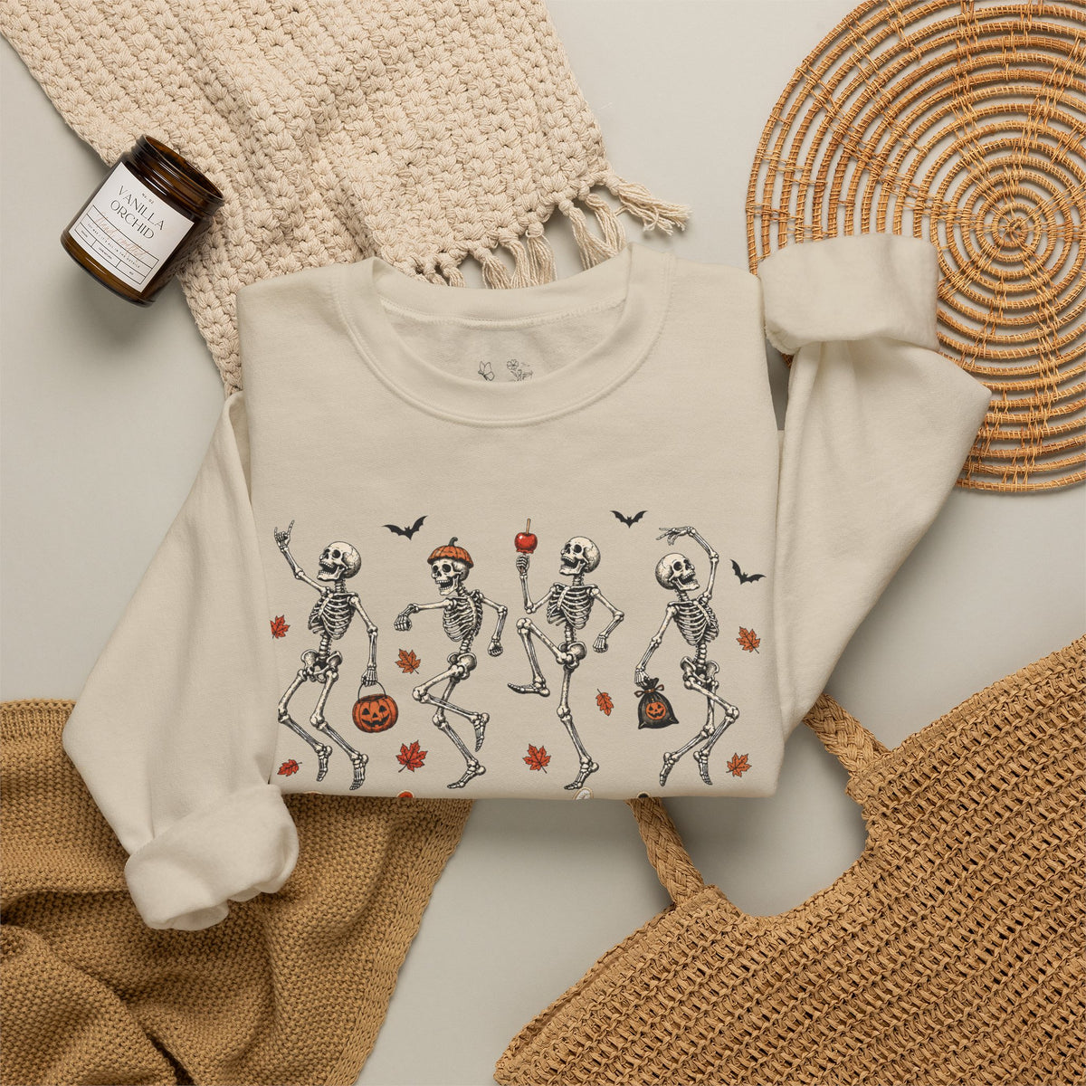 Autumn Skeleton Dance Sweatshirt — "So this is autumn" Cozy Fall Crewneck