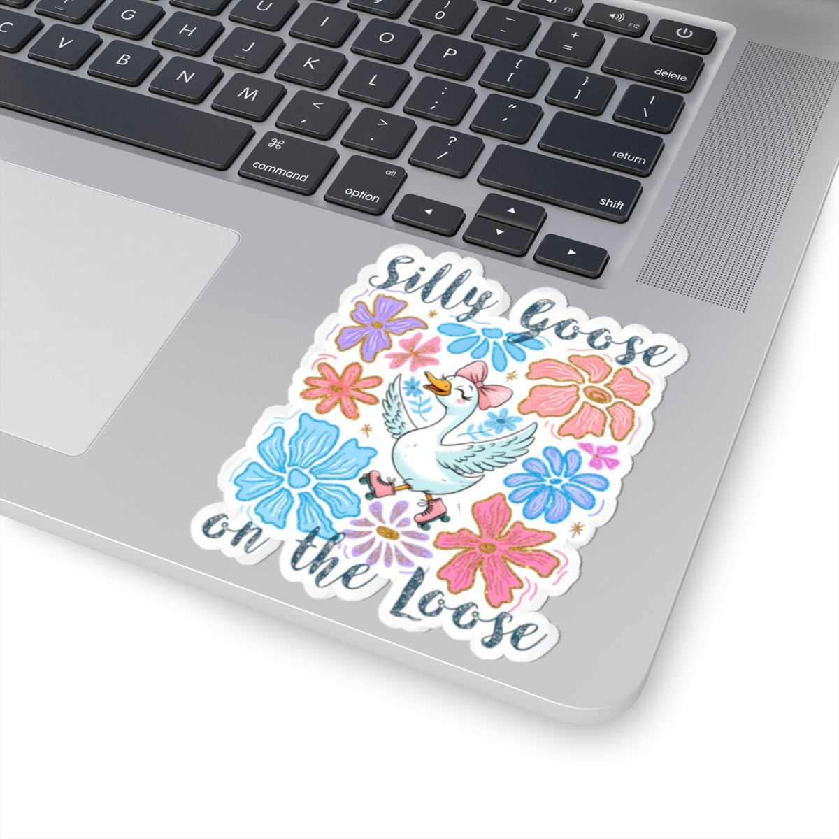 Silly Goose on the Loose Sticker - Cute Floral Kiss-Cut Vinyl Sticker