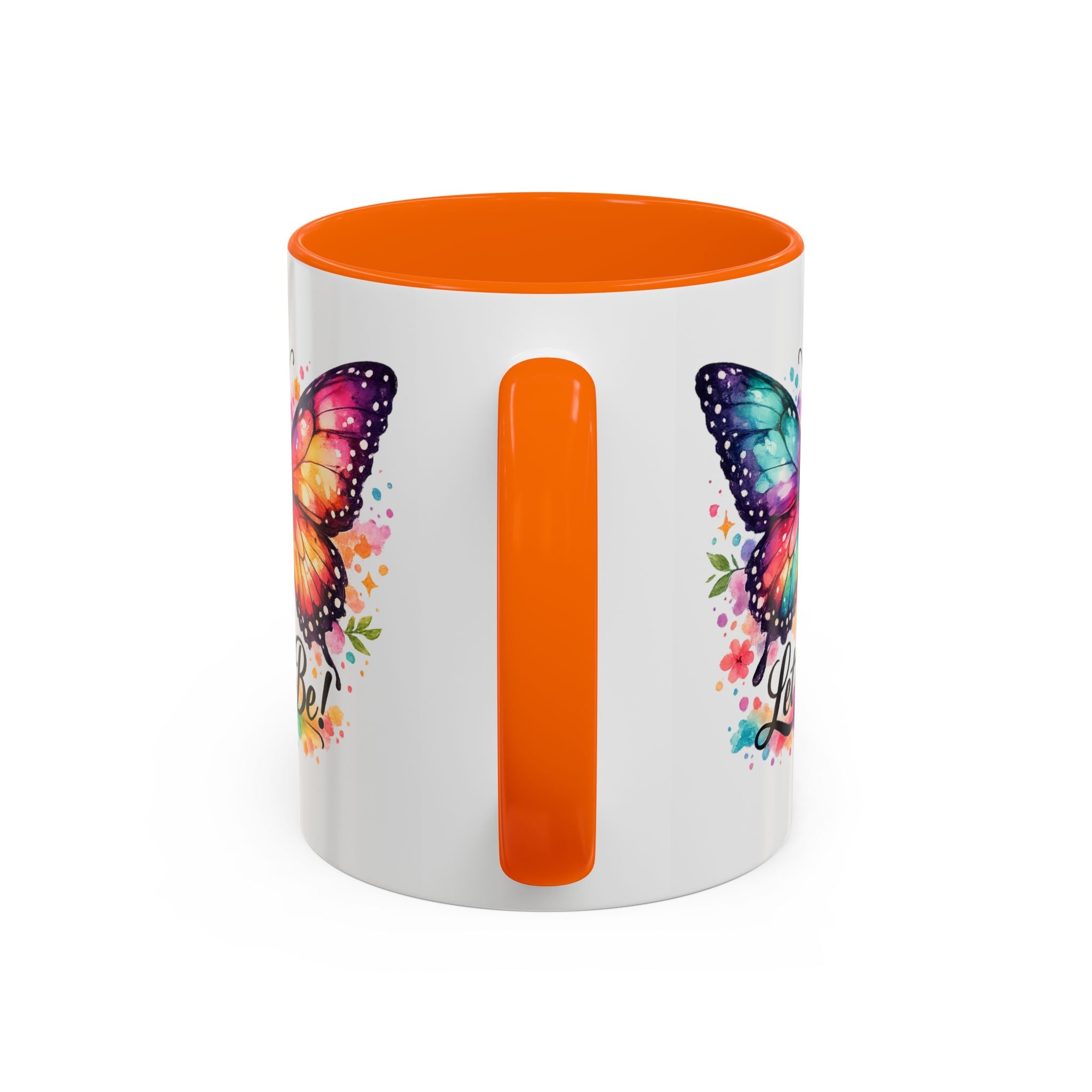 Let It Be Butterfly Accent Coffee Mug — Colorful Inspirational 11/15oz