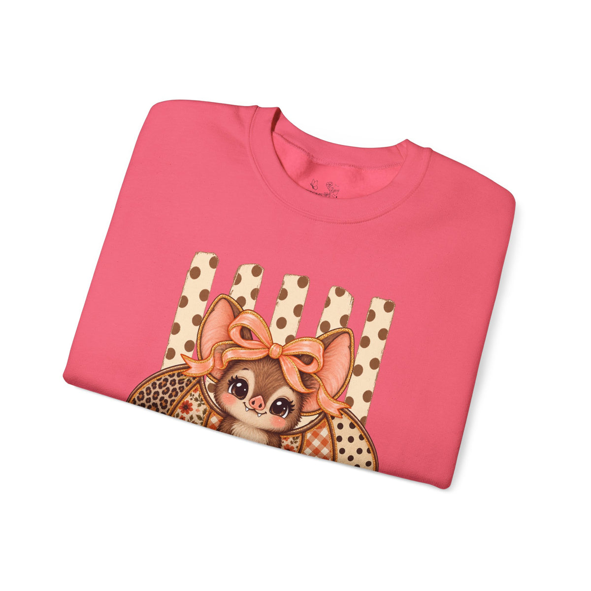 Cute Bat Crewneck Sweatshirt — Kawaii Bat with Bow Graphic