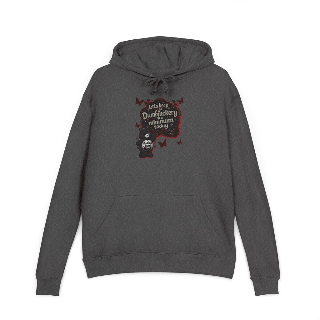 Hoodie — 'Let’s Keep Dumbfuckery Minimum Please' Halloween Bat Graphic