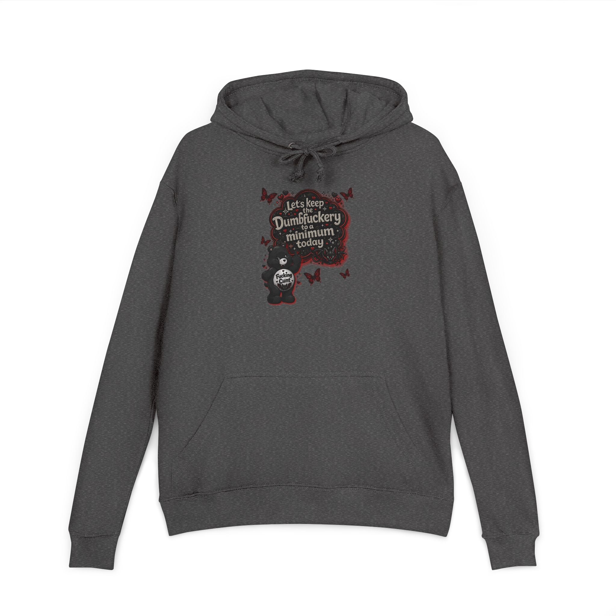 Hoodie — 'Let’s Keep Dumbfuckery Minimum Please' Halloween Bat Graphic