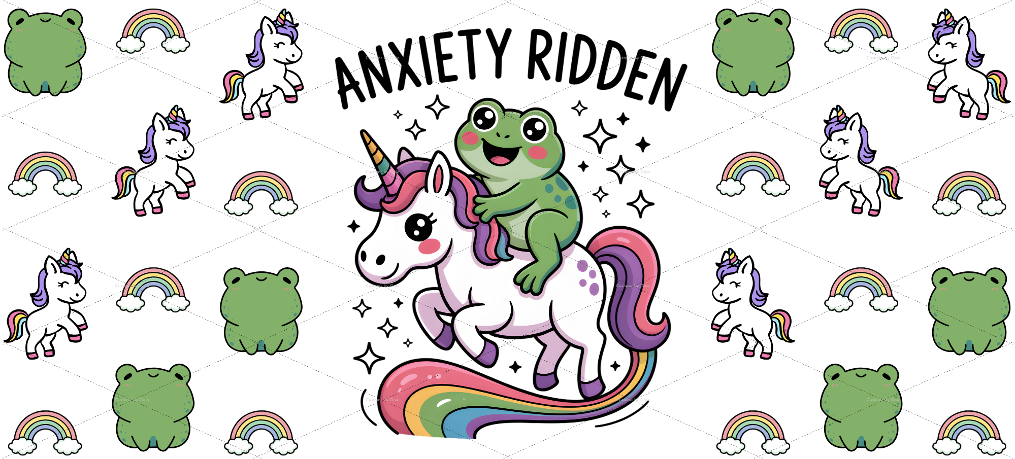 Anxiety Ridden Frog Unicorn UV DTF Wrap