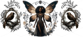 Black Goth Fairy & Crow UV DTF Wrap