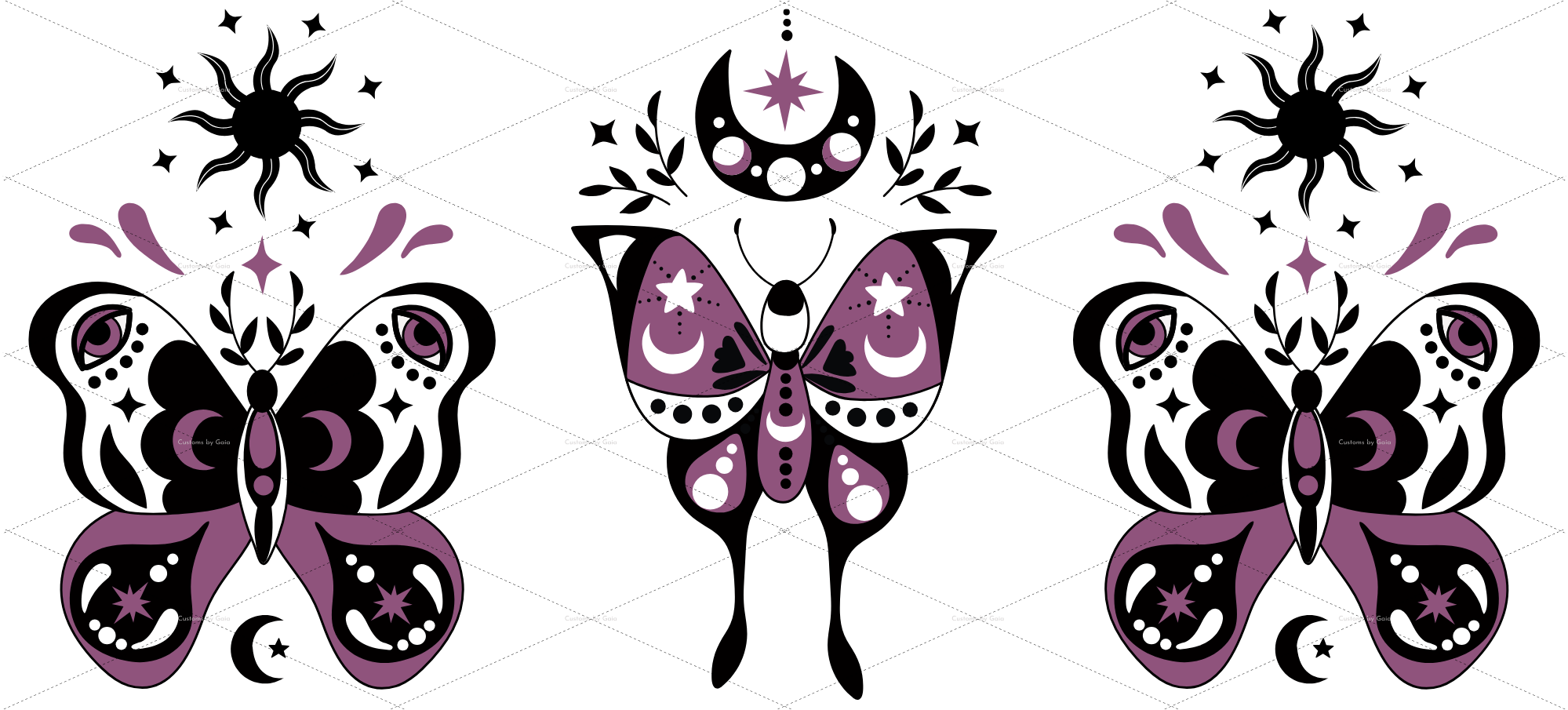 Celestial Butterflies UV DTF Wrap