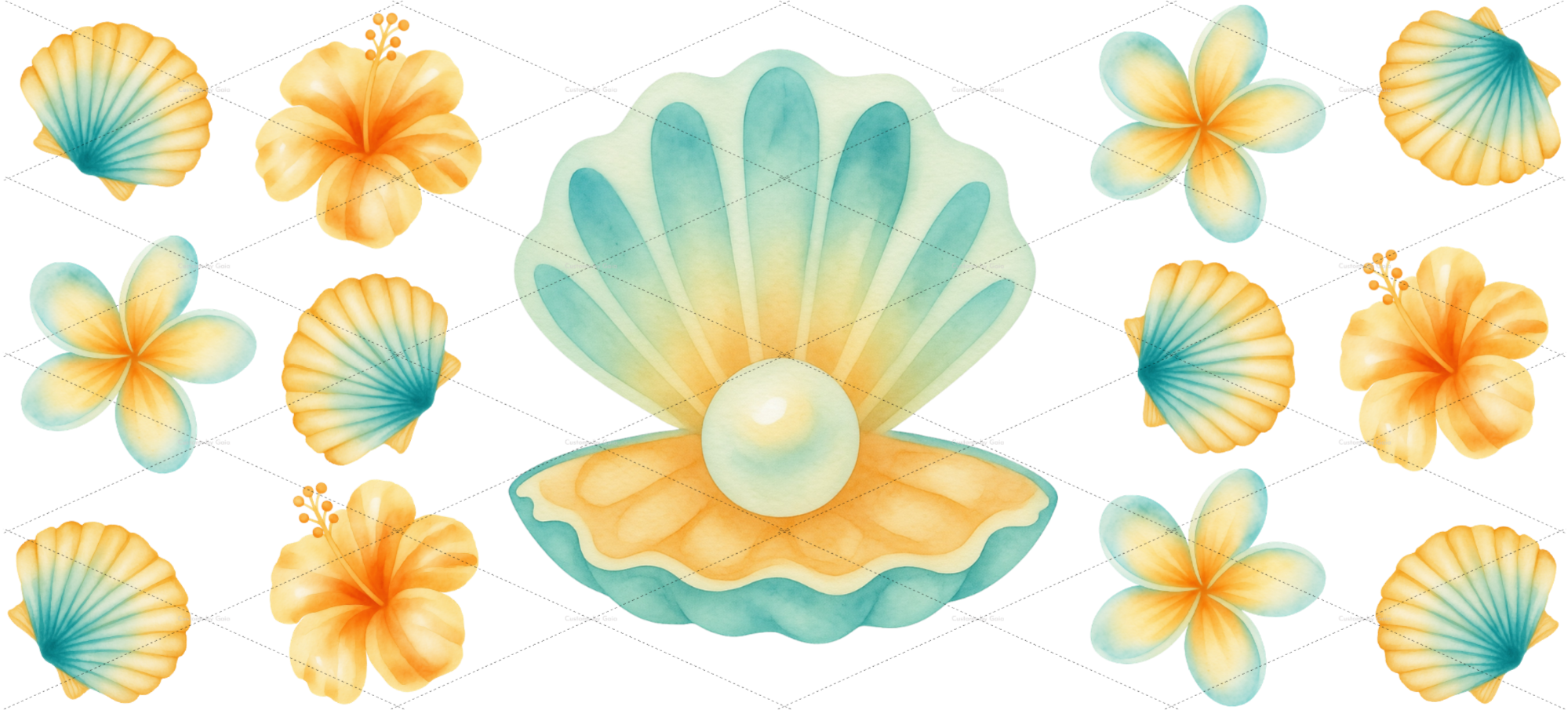 Pearl & Blooms Watercolor UV DTF Wrap