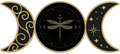Black & Gold Dragonfly Moon Phase UV DTF Wrap
