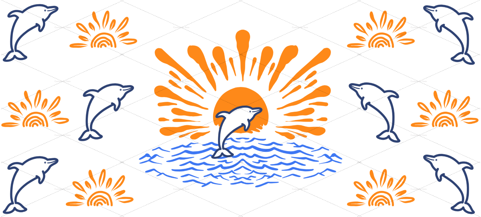 Sunny Dolphins UV DTF Wrap