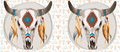 Feathered Horns Cow Skull UV DTF Wrap