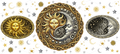 Celestial Moon Sun Stars UV DTF Wrap – Metallic Gold & Silver