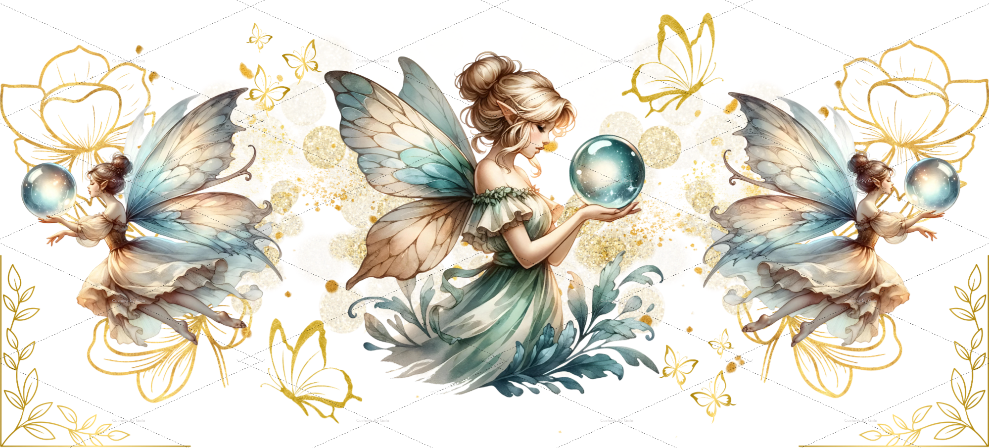 Mystic Gaze – Watercolor Fairy & Crystal Ball Design