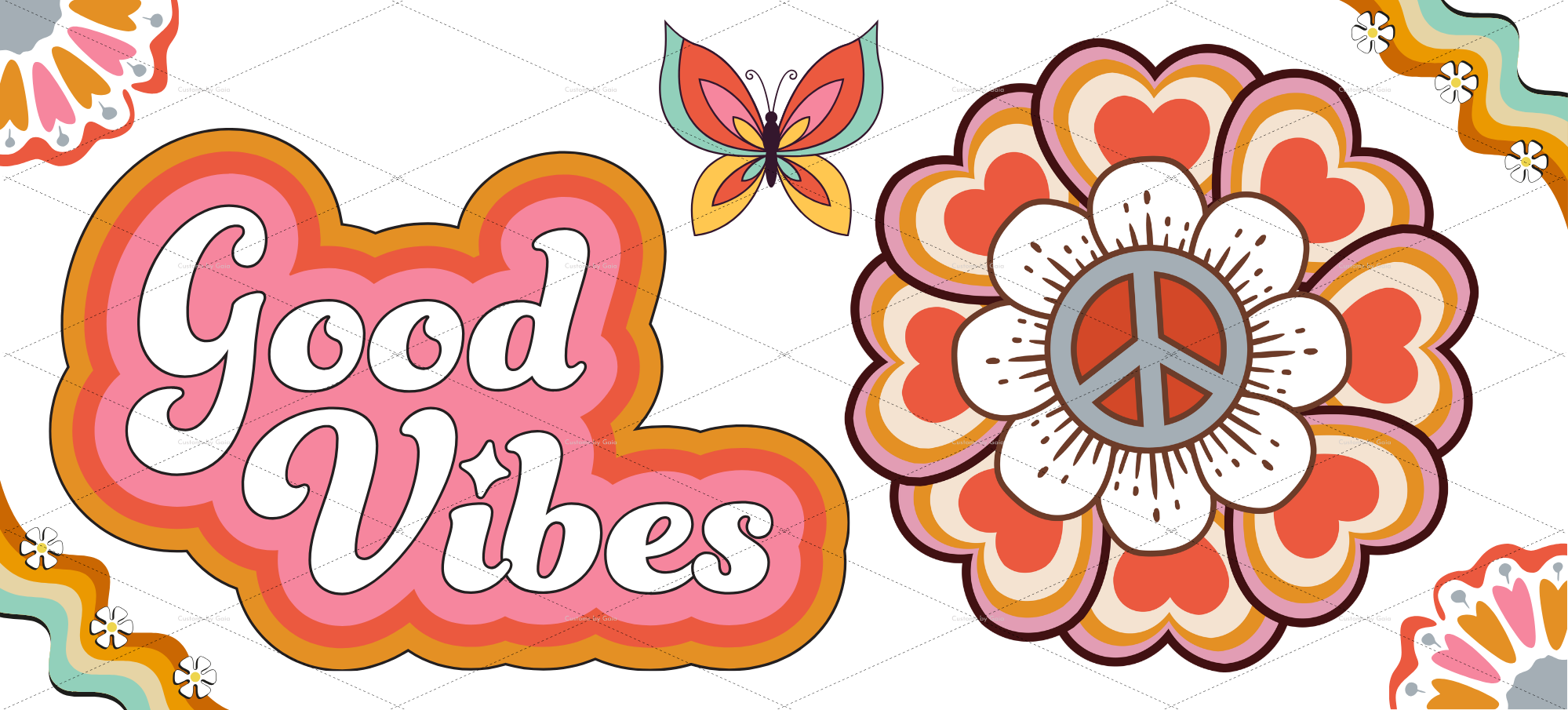Good Vibes Boho UV DTF Wrap