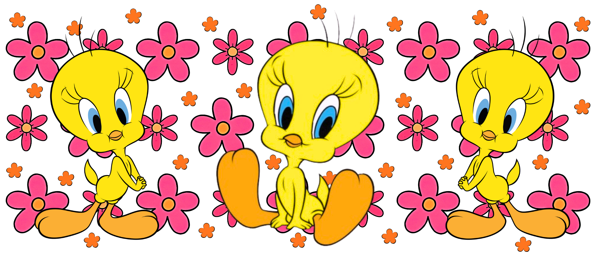 Yellow Bird & Flowers
