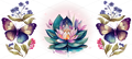 Moody Watercolor Lotus & Butterflies UV DTF Wrap