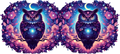 Moody Flower Moon Owl UV DTF Wrap
