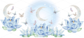 Silver Moon & Lotus Fantasy UV DTF Wrap