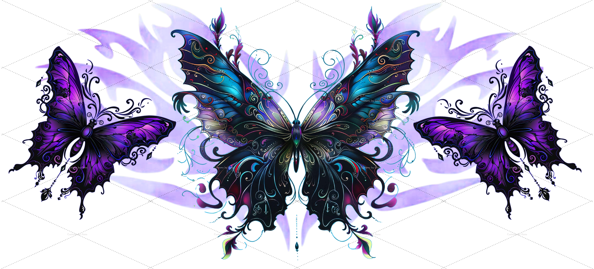 Dark Tribal Butterfly UV DTF Wrap