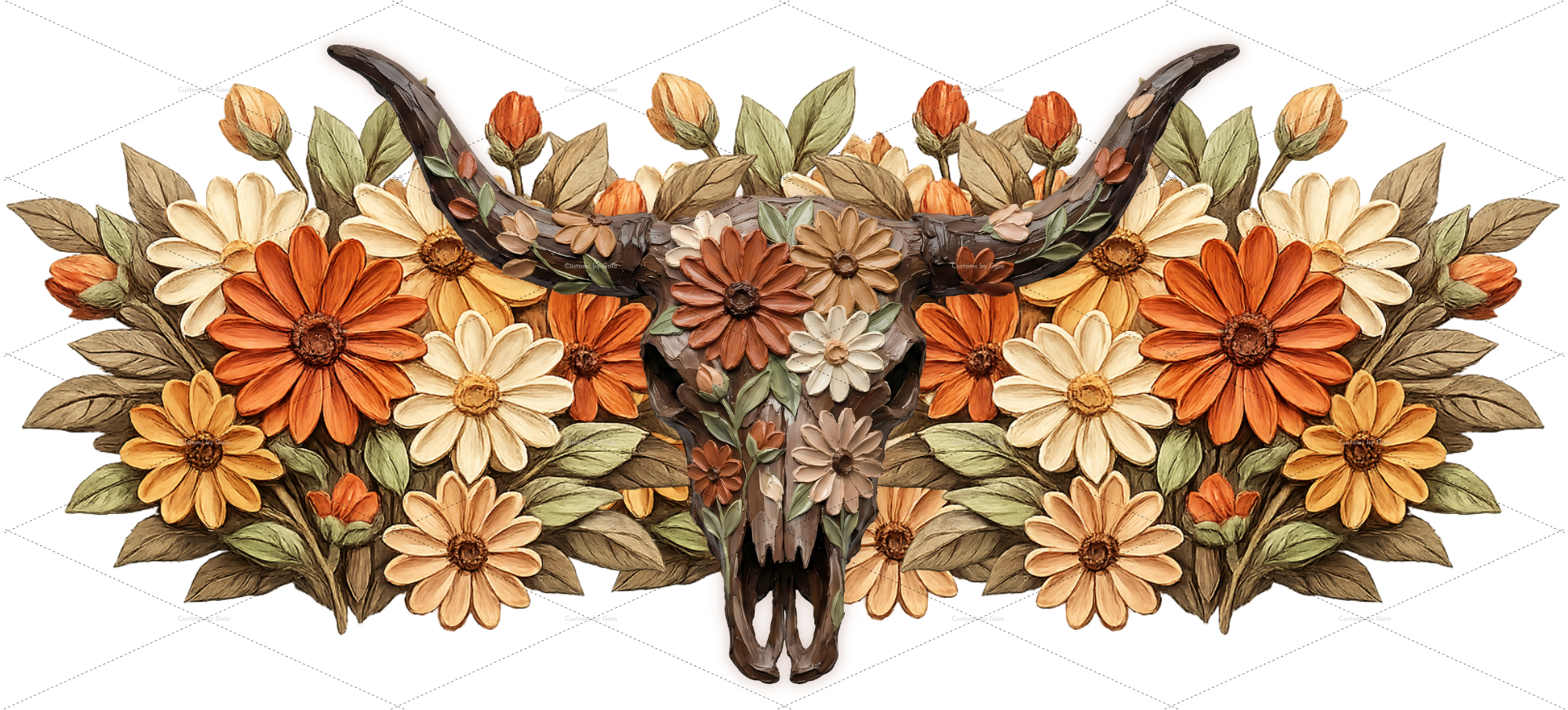 FLORAL COW SKULL