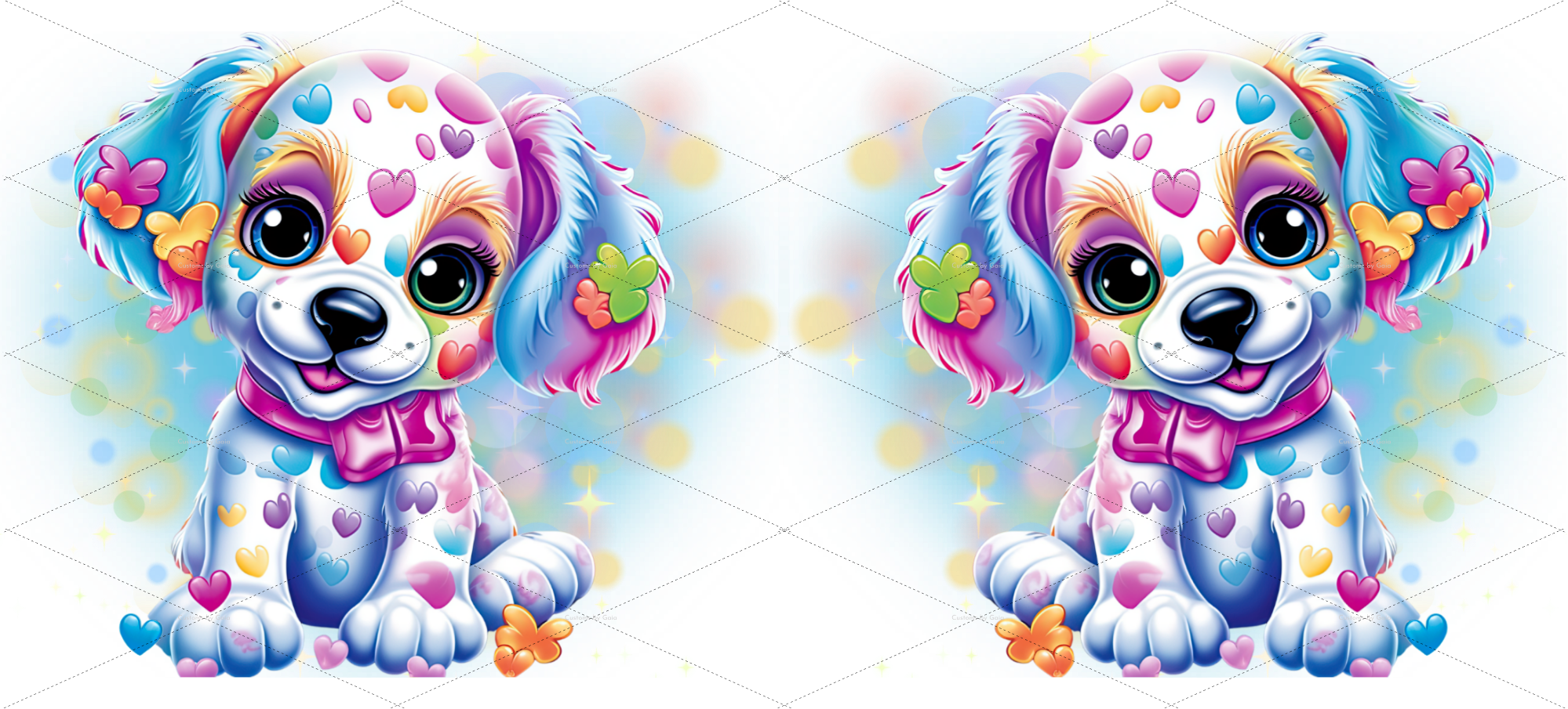 Rainbow Puppy UV DTF Wrap