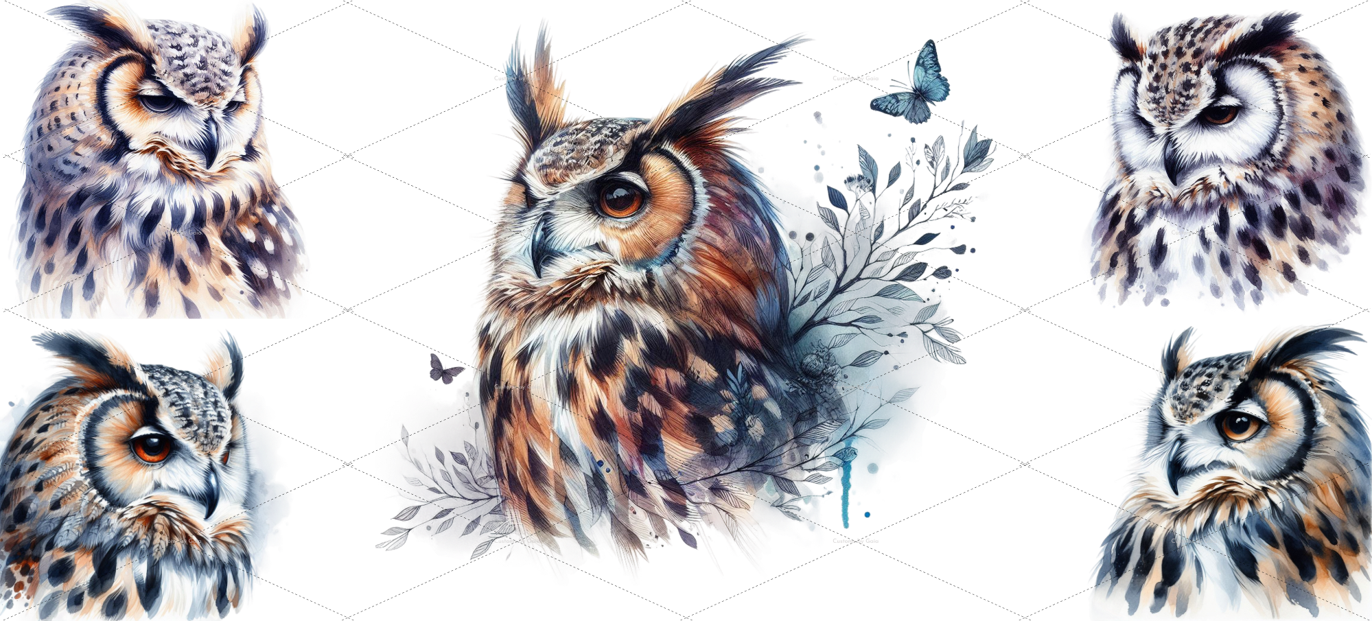 Realistic Owl UV DTF Wrap