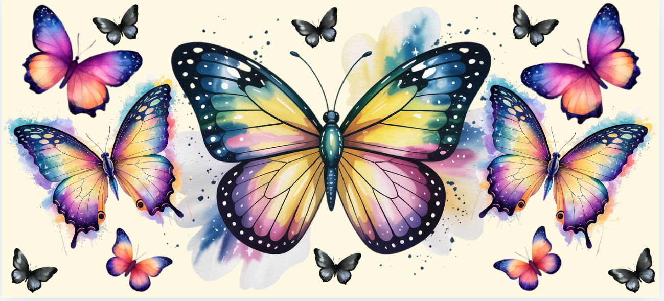 Watercolor Butterfly Frenzy