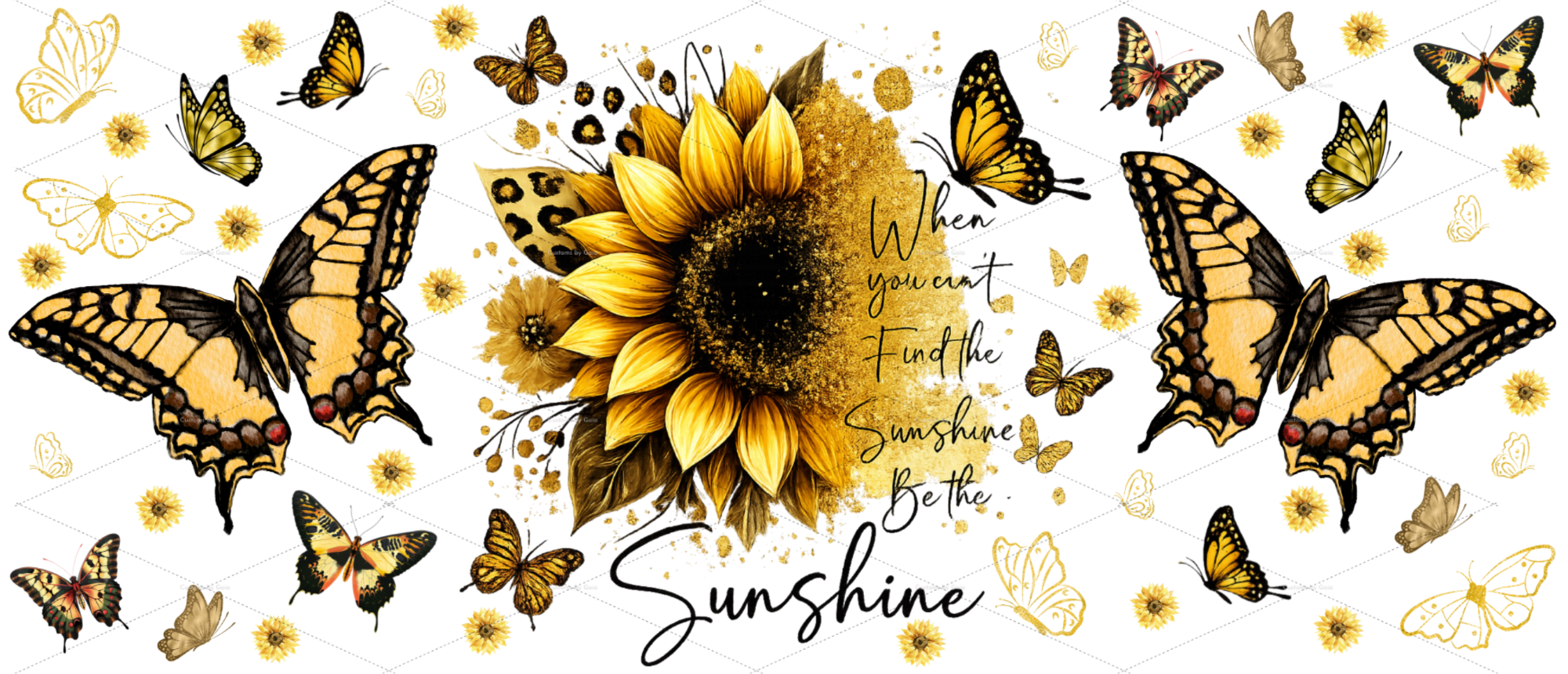 Be the Sunshine Sunflower & Butterfly UV DTF Wrap