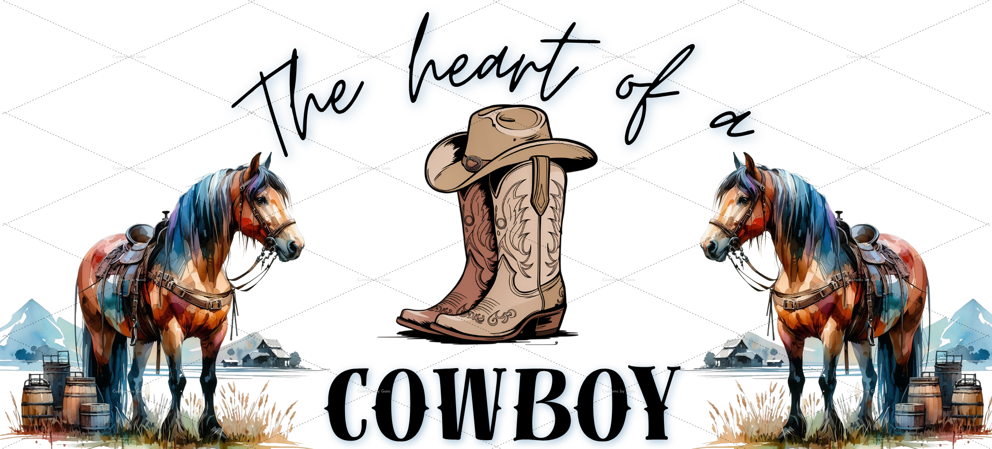 The Heart of a Cowboy UV DTF Wrap