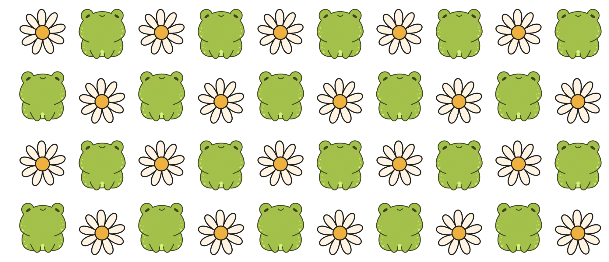 Green Frog & Dasies Collage
