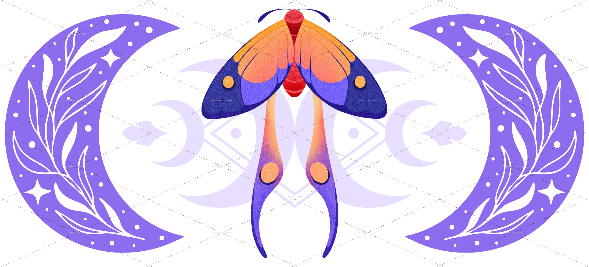 Celestial Luna Moth UV DTF Wrap