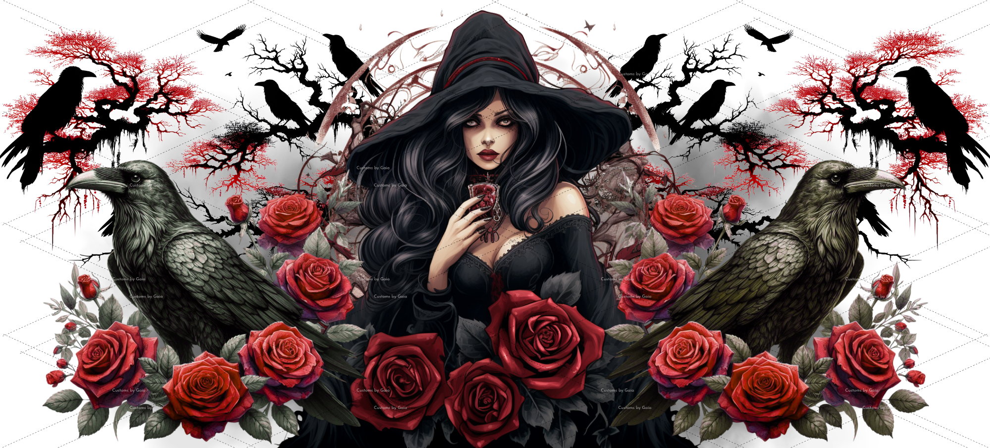 Witch Ravens & Roses UV DTF Wrap