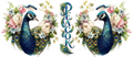 Watercolor Peacock UV DTF Wrap