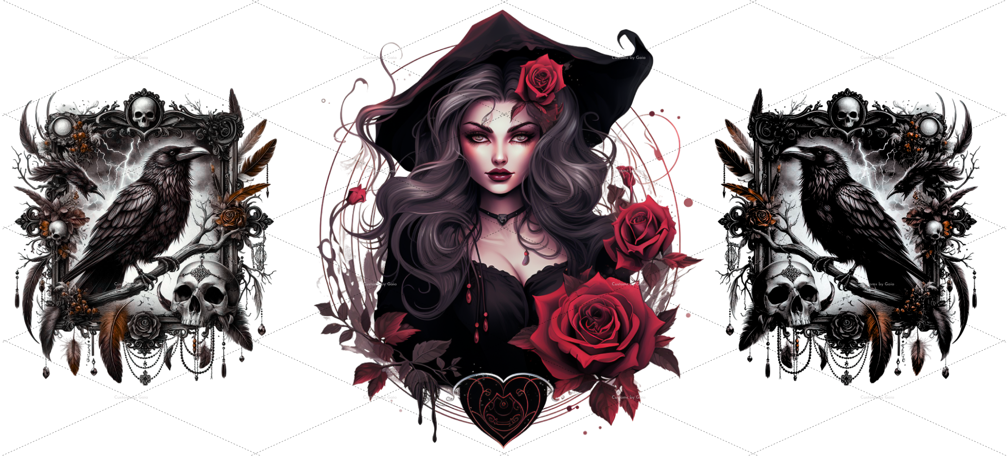 Witch Roses & Crows UV DTF Wrap